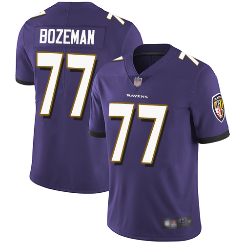 Baltimore Ravens Limited Purple Men Bradley Bozeman Home Jersey NFL Football #77 Vapor Untouchable->youth nfl jersey->Youth Jersey